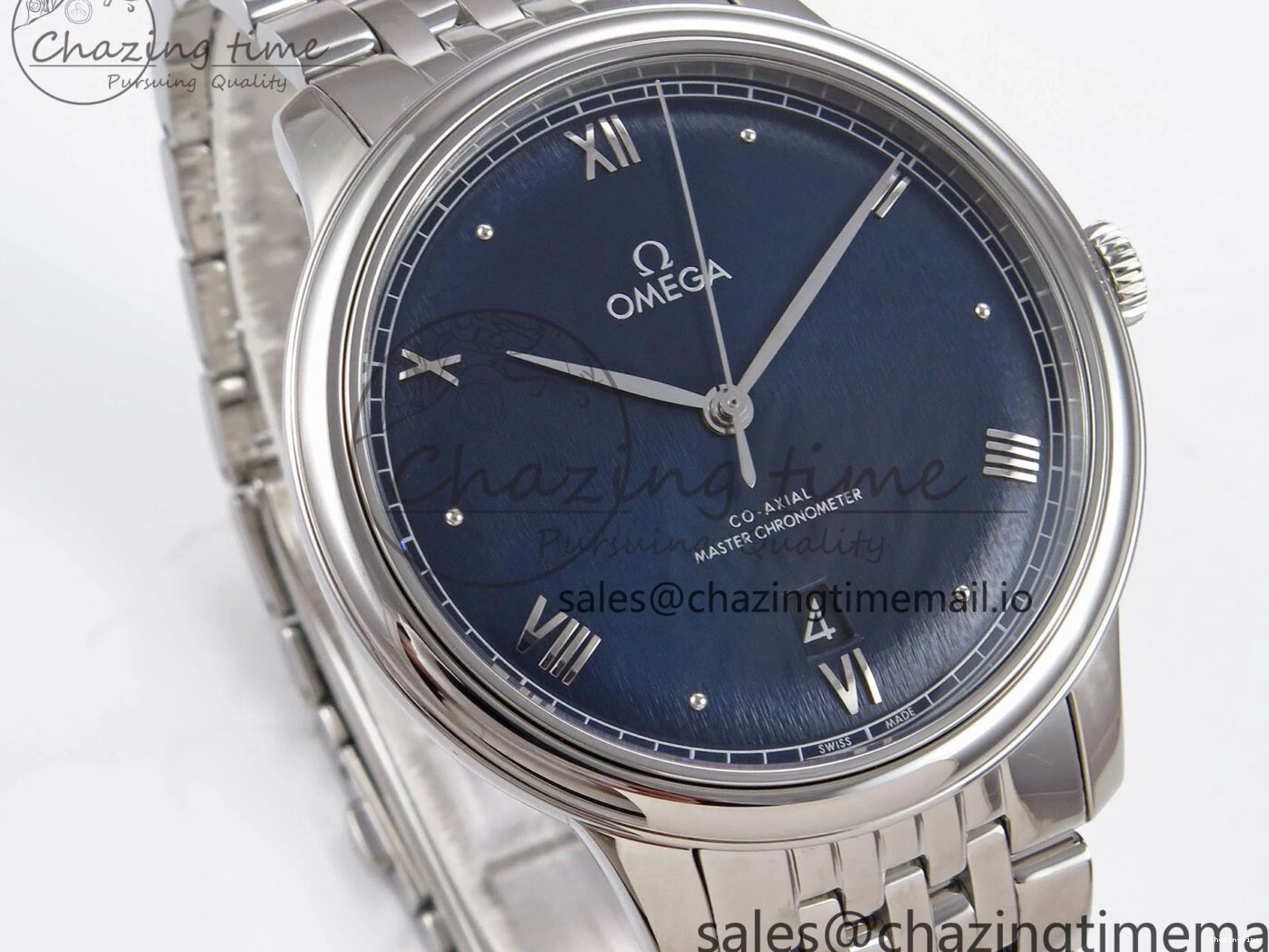 0317 Supportive De Ville Date SS VSF 1:1 Best Edition Blue Dial on SS Bracelet A 7700